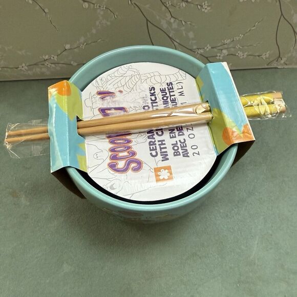 Scooby-Doo Scooby Snacks Ceramic Ramen Noodle Rice Bowl with Chopsticks NEW! - Picture 4 of 9